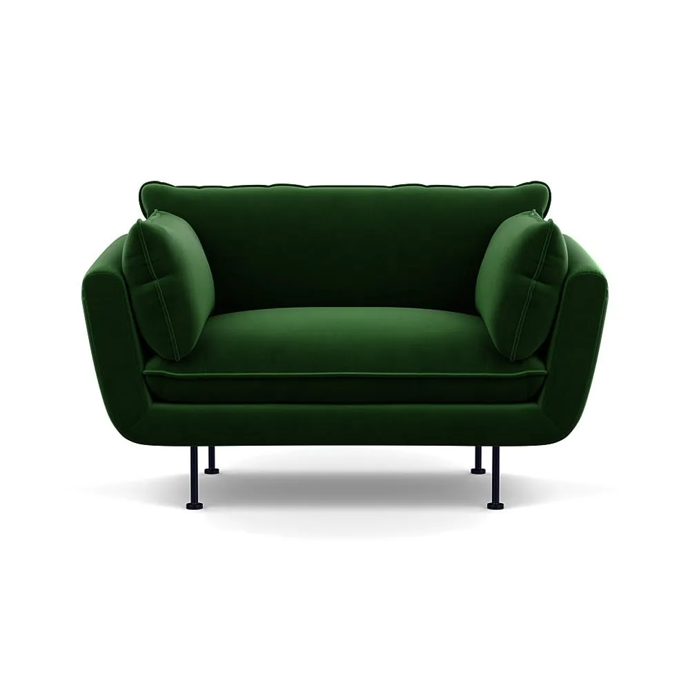 Heal's Allora Loveseat Smart Velvet Forest Black Feet 1