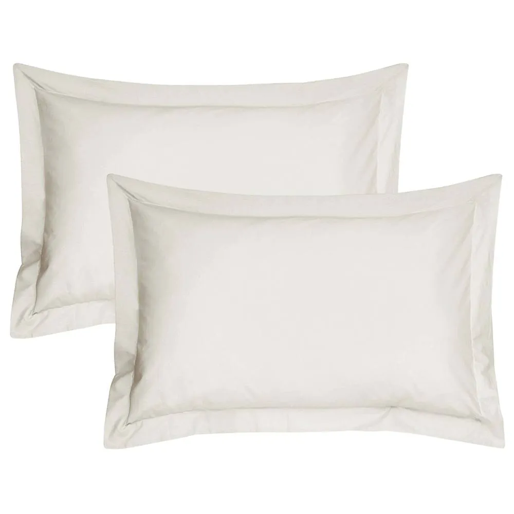 Smart Living Polycotton Oxford Percale Pillowcase Pair Non Iron in White