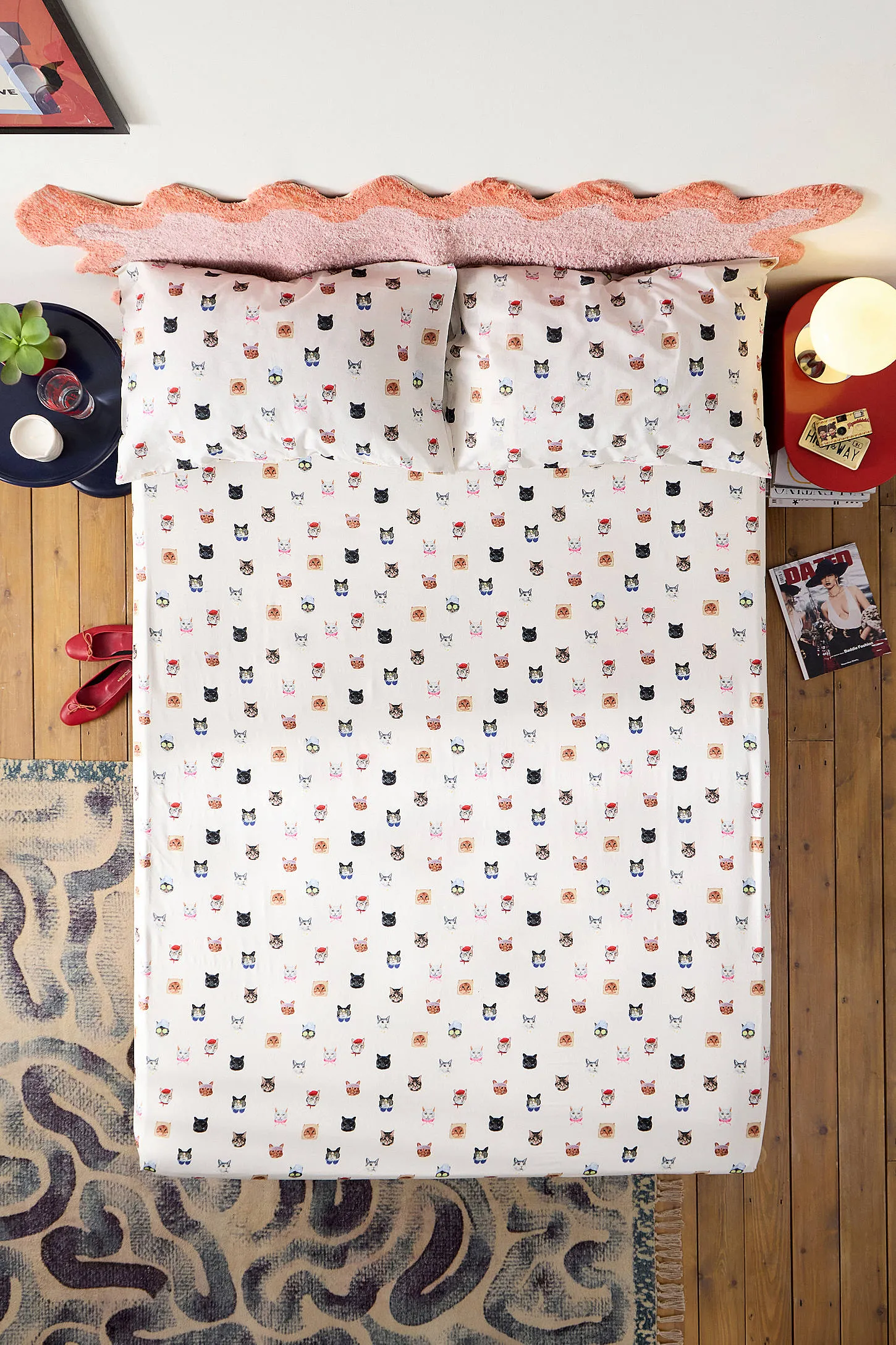 Cat Collage Fitted Sheet & Pillowcase Set 2
