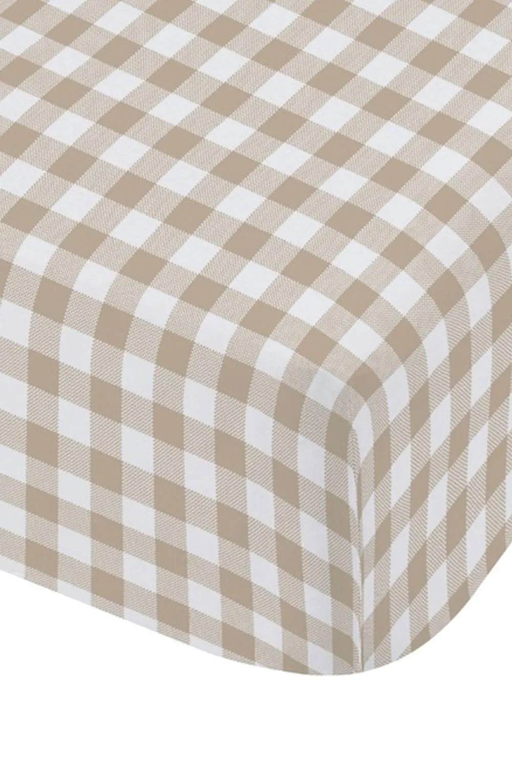 Catherine Lansfield 'Bamford Gingham Check' Fitted Sheet in Natural 3