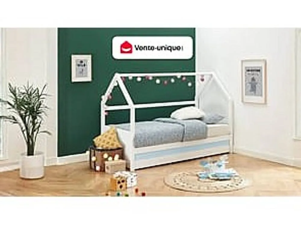 Vente-unique Cabin Trundle Bed 2 X 90 X 190 Cm - Pine - White - HURRA 4
