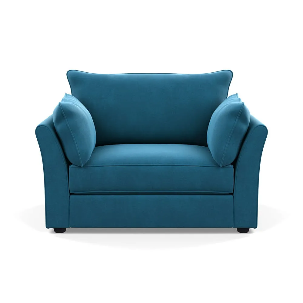 Heal's Tailor Loveseat Smart Velvet Ocean Black Beech Feet