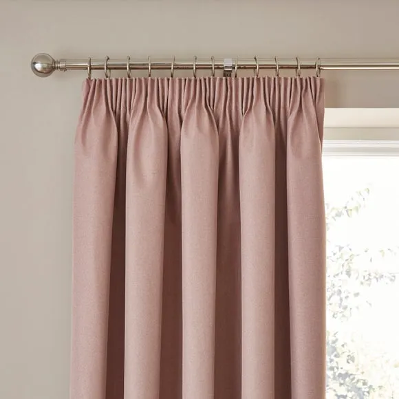 Rotterdam Herringbone Blackout Pencil Pleat Curtains 1
