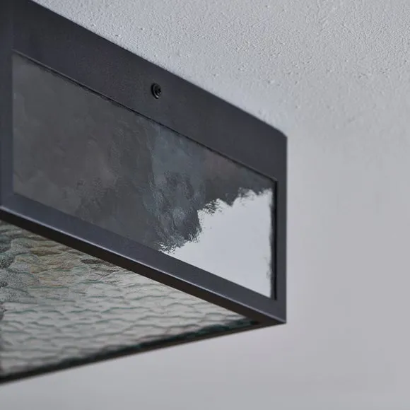 London Industrial Outdoor 2 Light Flush Porch Ceiling Light 4