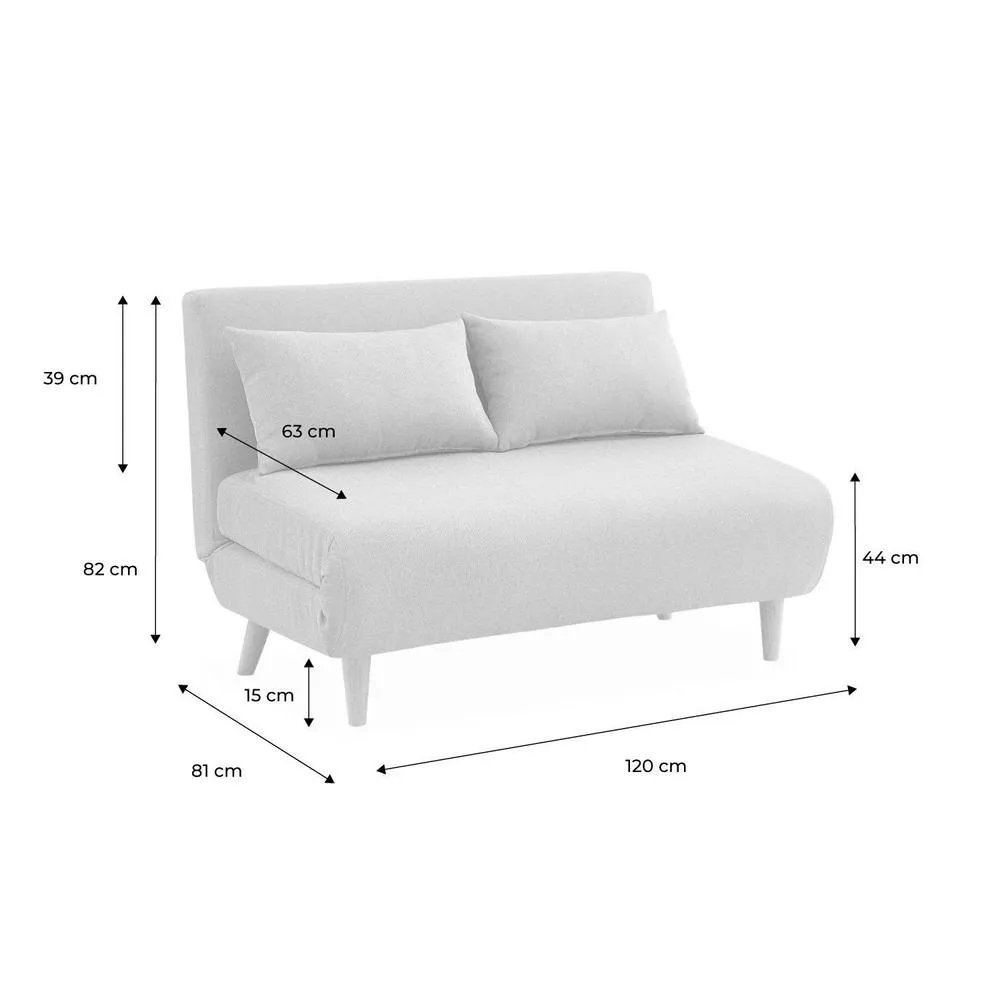 sweeek 2-seater Scandi-style Folding Sofa Bed in Beige 5