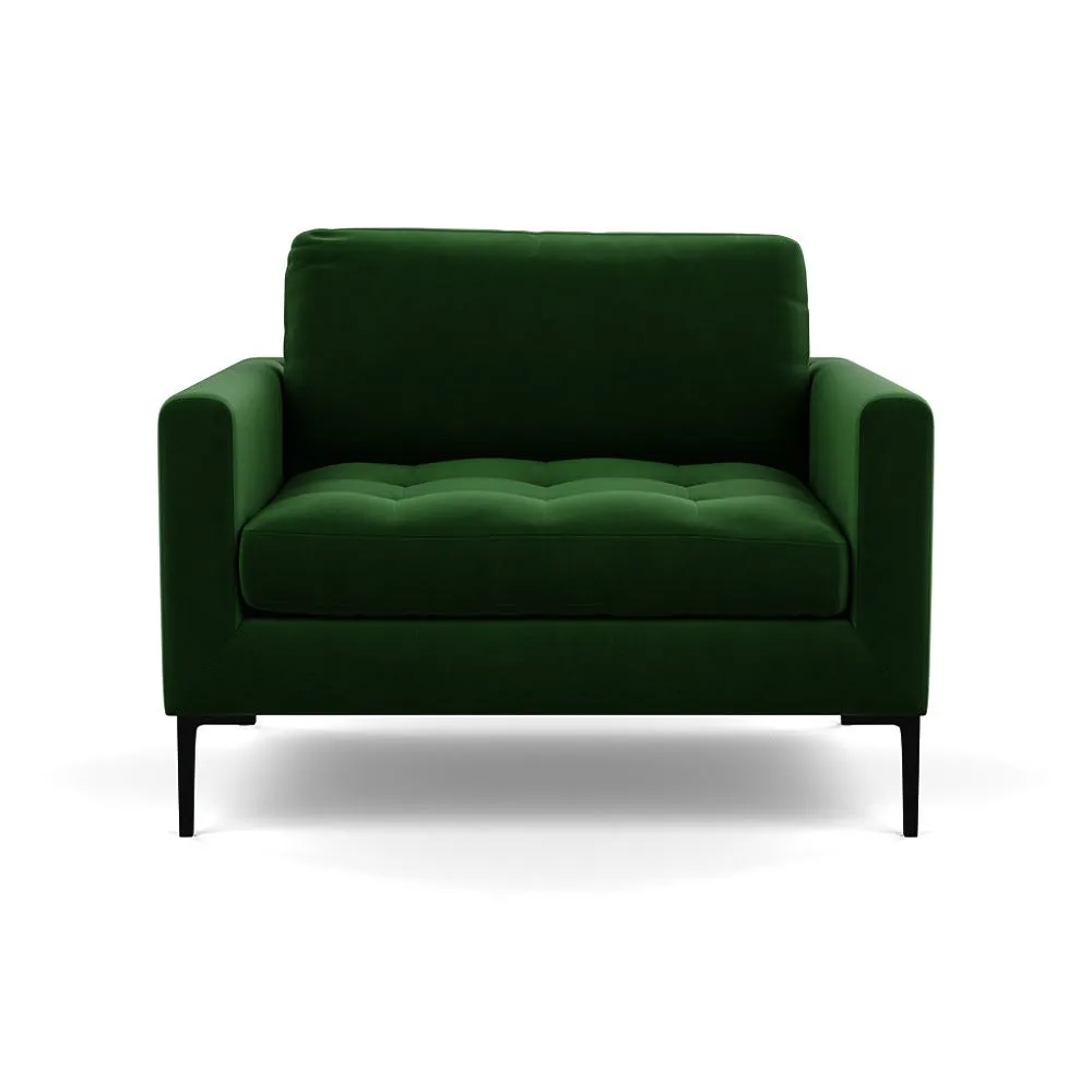 Heal's Eton Loveseat Smart Velvet Forest Black Feet 1