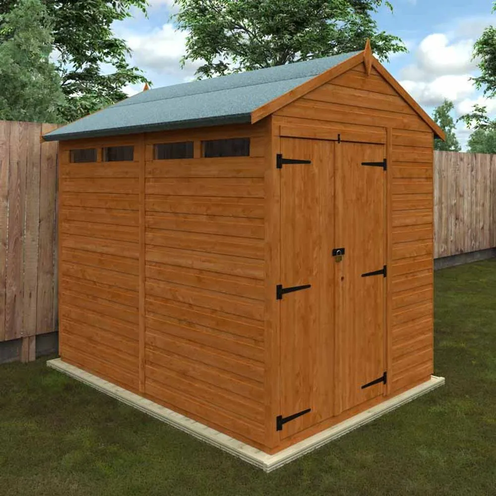 Buttercup Farm 8x6 Flex Apex Security Double Door 12mm Flex - L238.8xW175xH23.32 cm in Burnt Orange 5