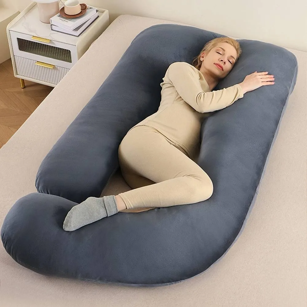 Havendro Grey 59" G Shaped Soft Cushion Maternity Support for Pregnant Women