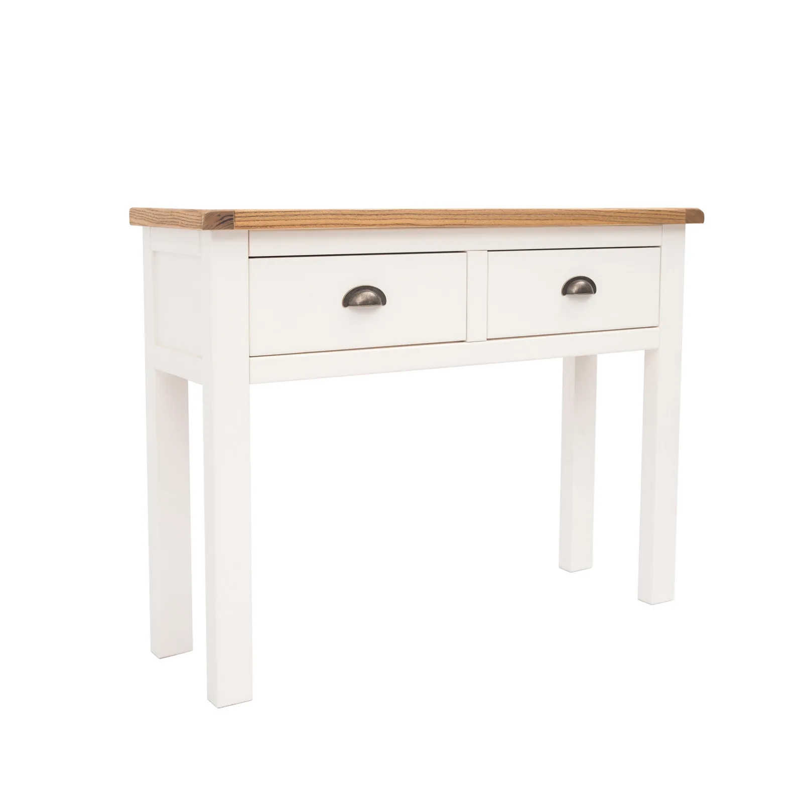 Cabinet Bits Lovere Off-White 2 Drawer Console Table Brass Cup Handle