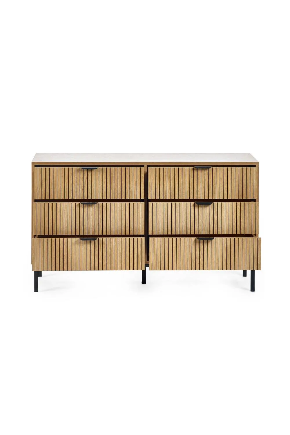 Julian Bowen Sia Fluted 6 Drawer Chest in Light Oak 4