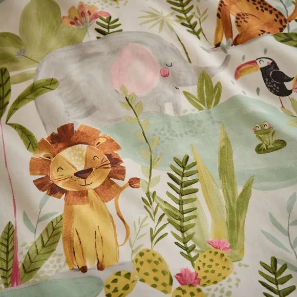 Jungle Friends 100% Cotton Reversible Duvet Cover and Pillowcase Set 5