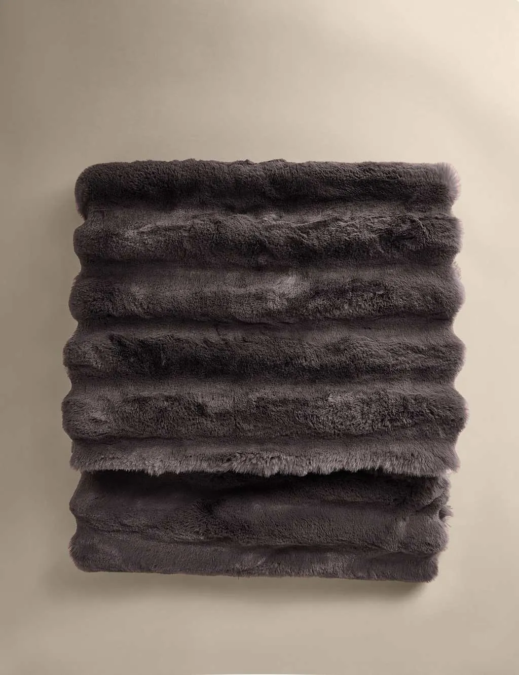 M&S Ribbed Chunky Adult Throw Charcoal