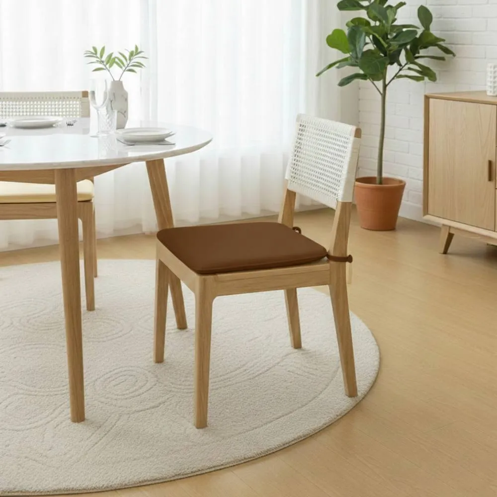 Snug City Foam Seat Pad with Ties Chair Cushion for Dining, Kitchen Pack of 2 in Chocolate