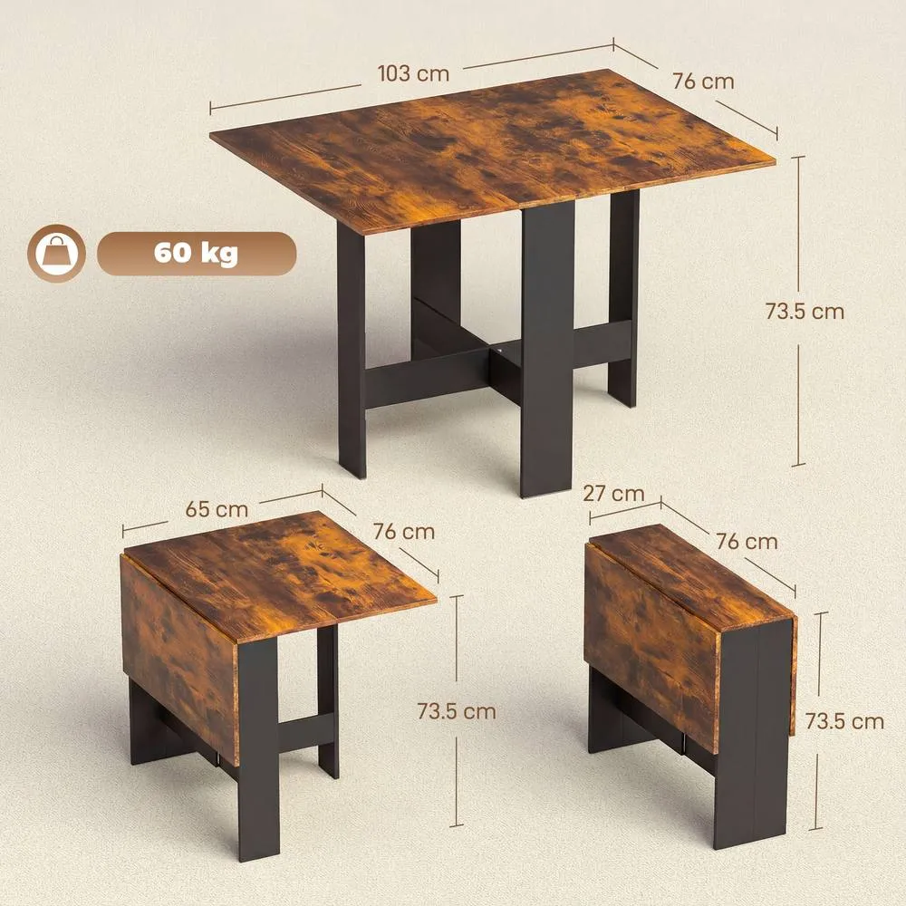HOMCOM Wooden Folding Table Writing Desk in Brown 3