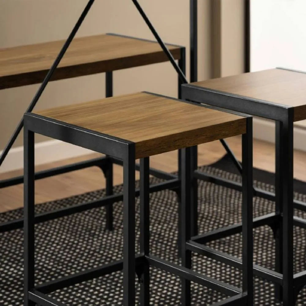 netfurniture Richmond Bar Table Set in Black & Oak 5