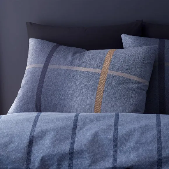 Catherine Lansfield Melrose Tweed 100% Brushed Cotton Duvet Cover & Pillowcase Set 2