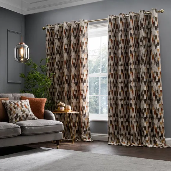 Kelso Cut Velvet Eyelet Curtains 2