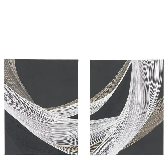 Cedar and Sage Set of 2 Curved Form Canvases 2