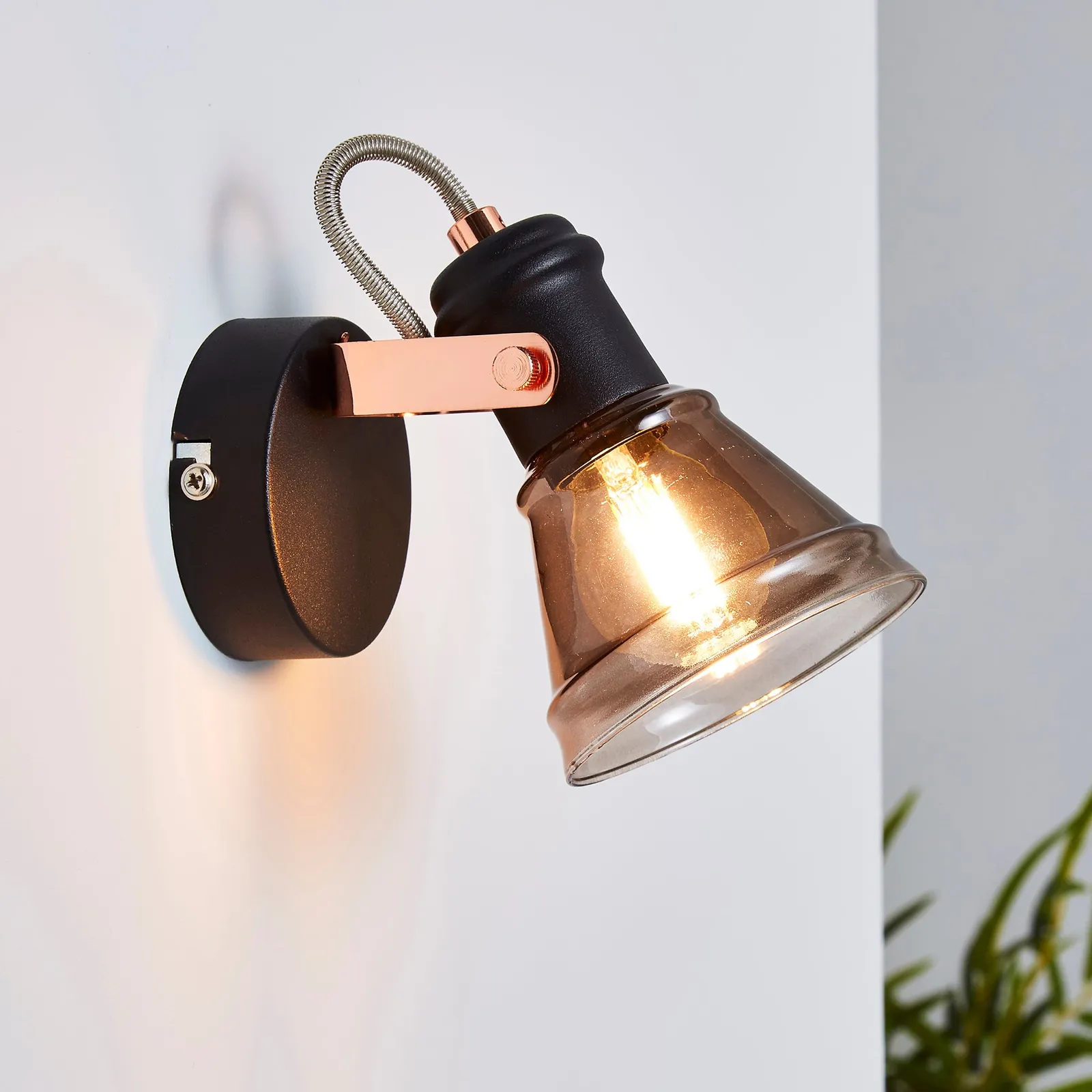 Milas Black Industrial Wall Light Black