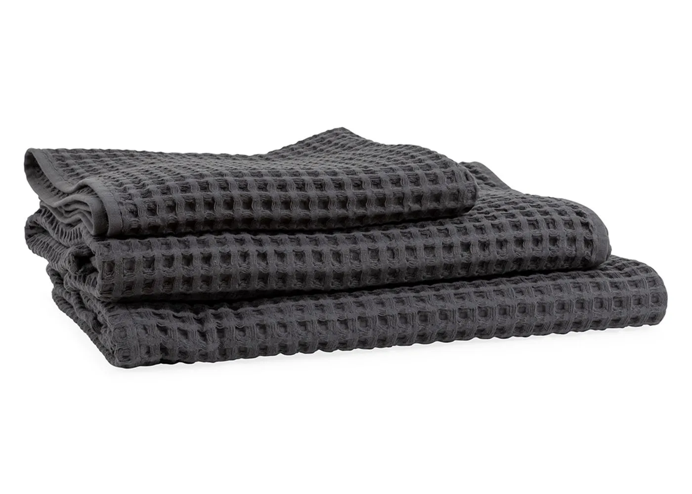 Heal's Charcoal Waffle Bath Sheet 100 x 160cm 1