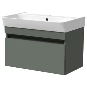 Wickes Easton Reed Green 1 Drawer Wall Hung Vanity Unit - 430 x 600mm
