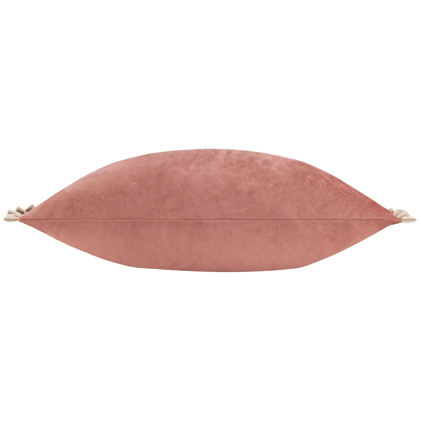 Wylder Tilly Velvet Frill Reversible Cushion in Dusty Pink 3