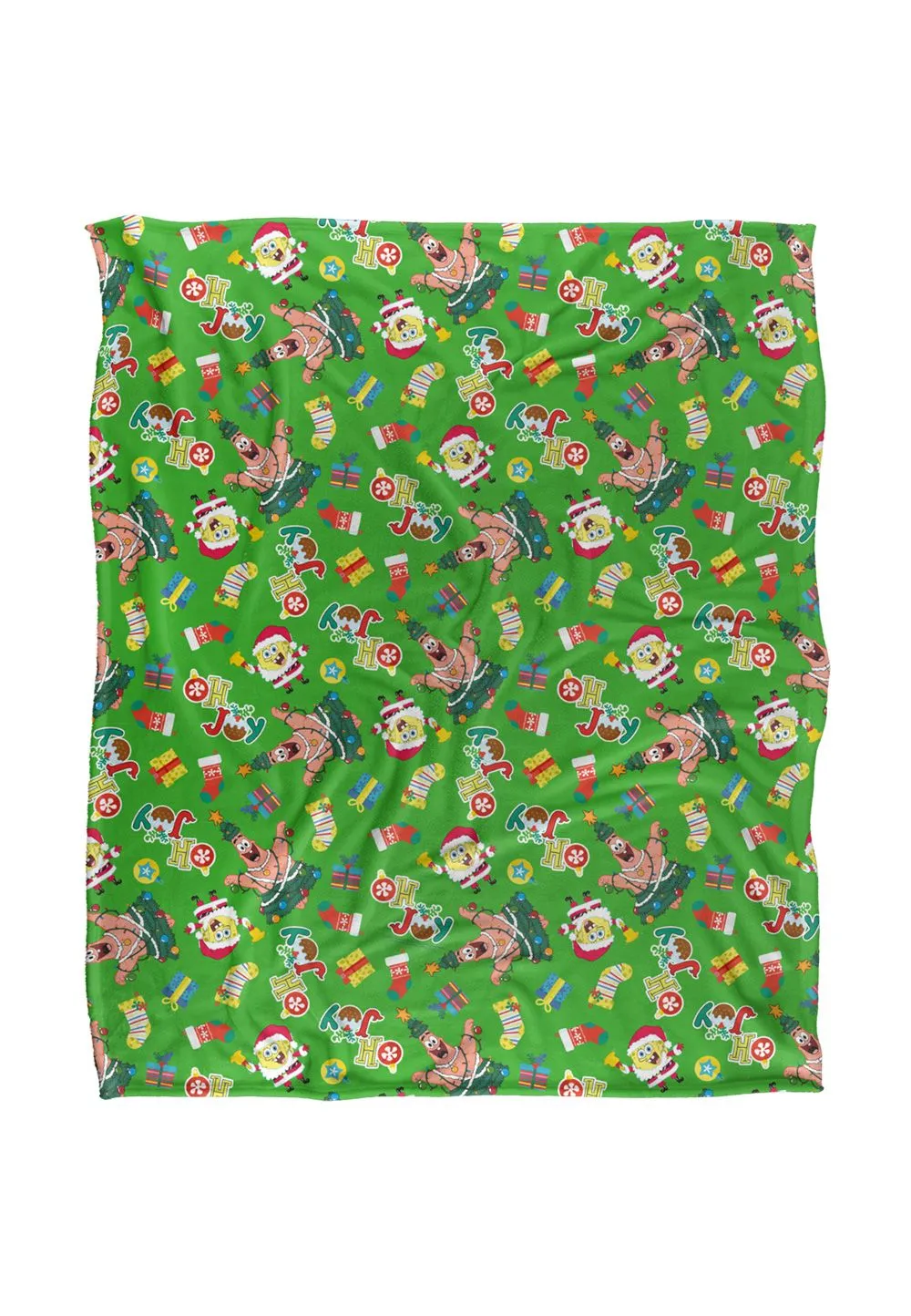 Spongebob Christmas Pattern Silky Touch Super Soft Throw Blanket 152 X 127 cm in White