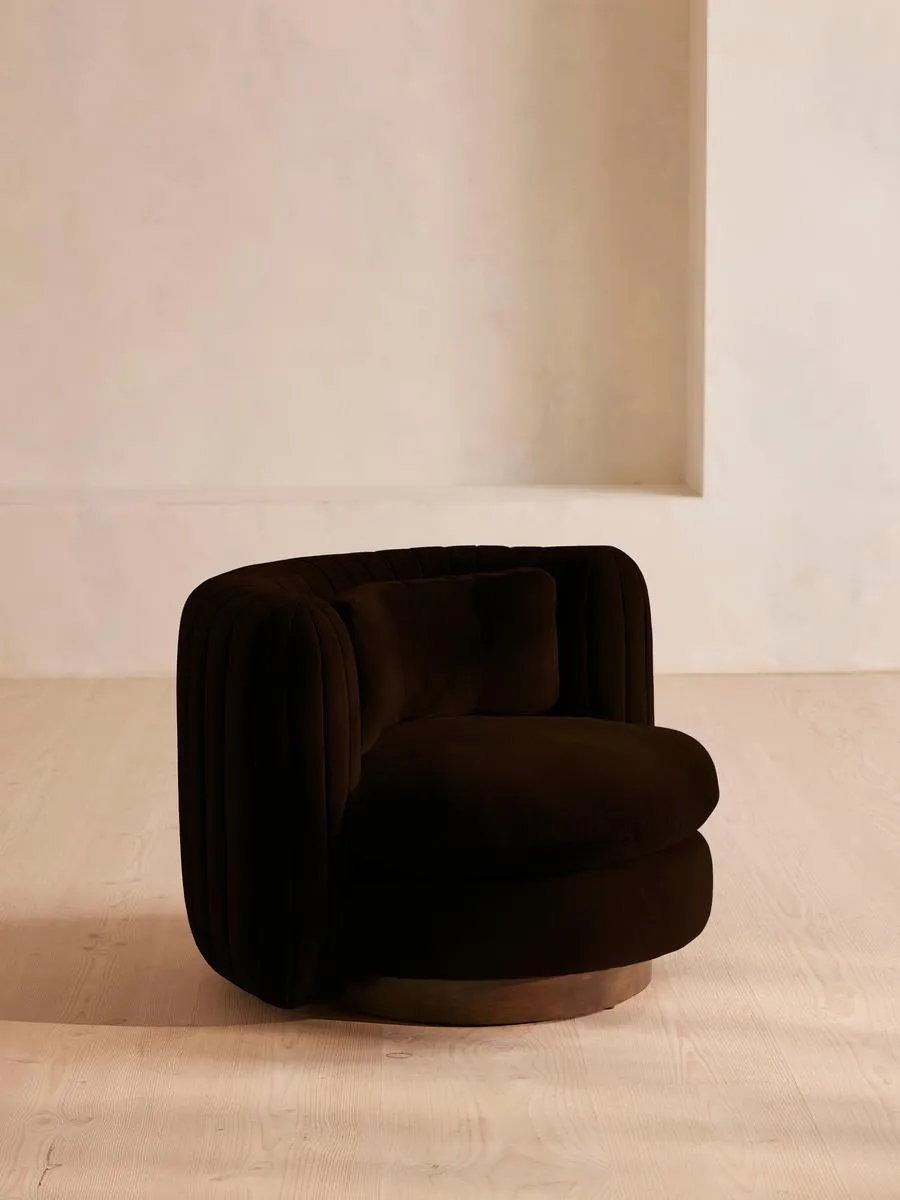 Vivienne Armchair, Velvet, Chocolate
