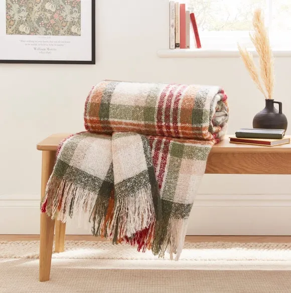 Cosy Logan Check Throw Blanket 235cm x 235cm