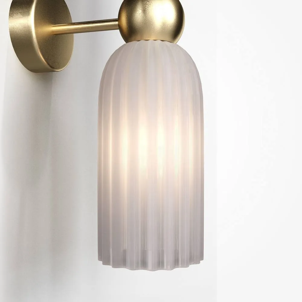 Netlighting Maytoni Antic Modern 2 Light Up & Down Wall Lamp Gold White Shade E14 5