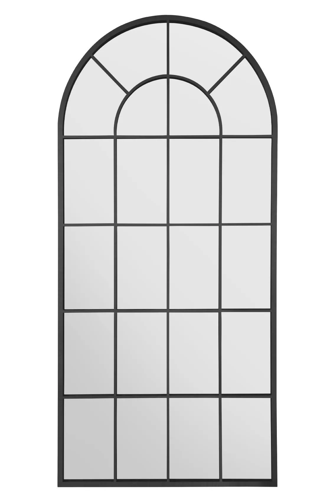 MirrorOutlet The Arcus - Black Framed Arched Window Leaner/Wall Mirror 71" X 33.5" (180x85CM) 2
