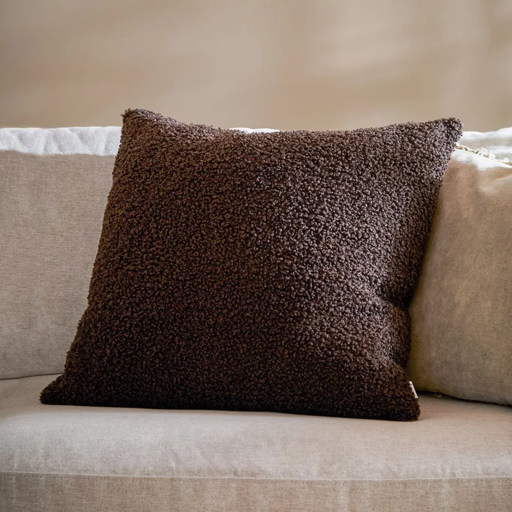 Yard Cabu Chunky Boucle Cushion in Chocolate