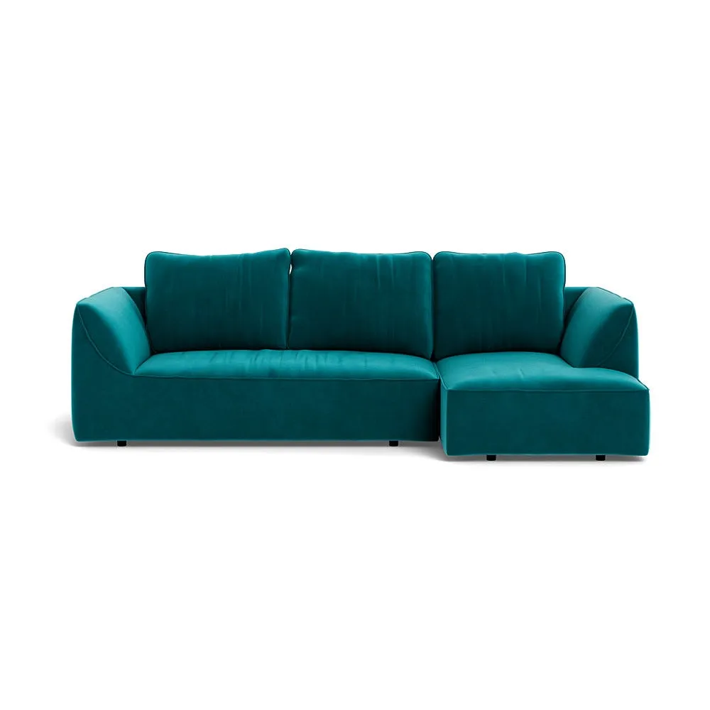 Heal's Morven Right Hand Facing Corner Chaise Sofa Smart Velvet Petrol 1