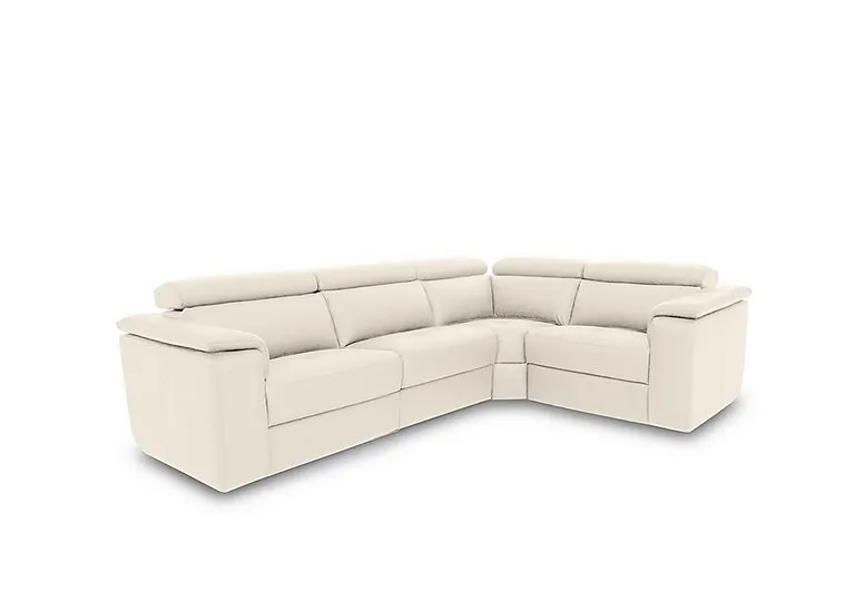 Canto Small Leather Corner Sofa - Botero Bianco