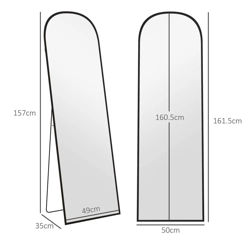 HOMCOM Full Length Mirror Hanging or Leaning Freestanding Floor Mirror in Black 3