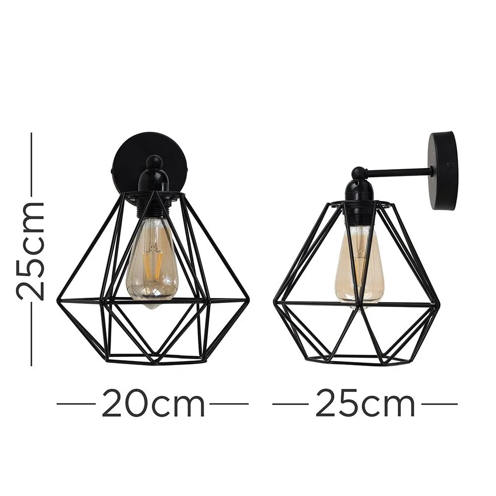 ValueLights Diablo Black Indoor Wall Light Fitting 5