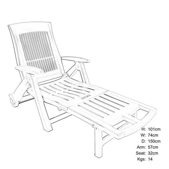 Trabella Potenza Foldable Sun Lounger with Wheels 6