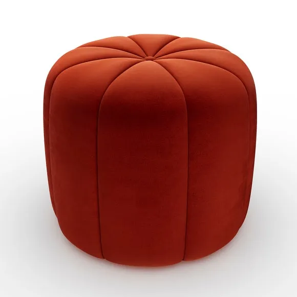 Pumpkin Velvet Footstool 5