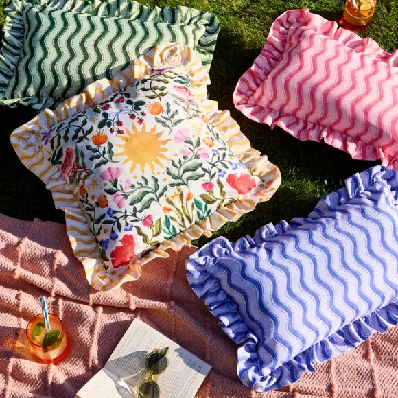 Summer Solstice Wiggly Stripe Outdoor Rectangle Cushion 5
