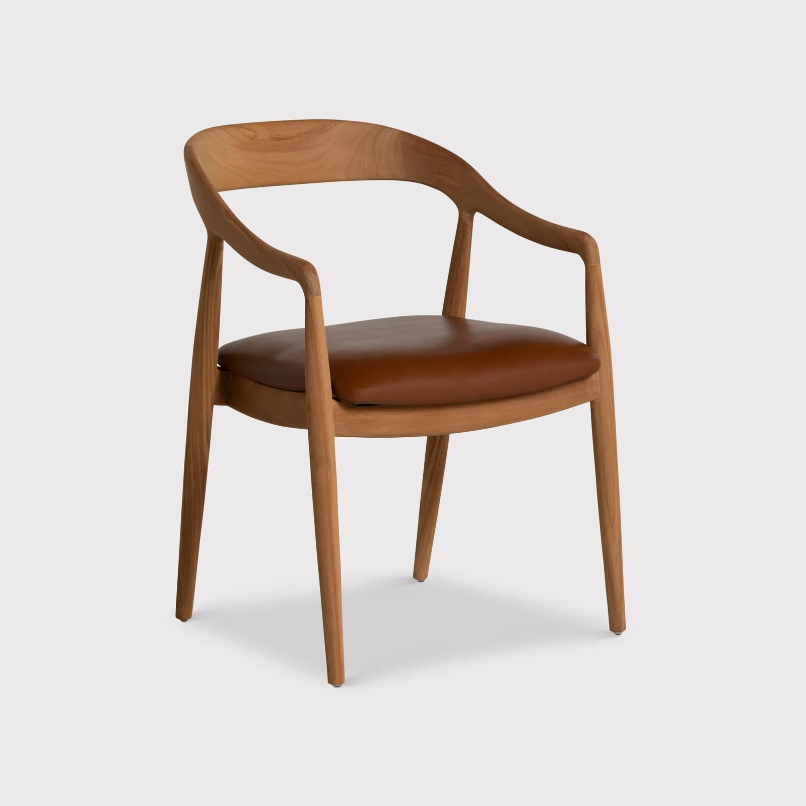 Semeru Armchair With Leather Seat, Wood | Barker & Stonehouse 3