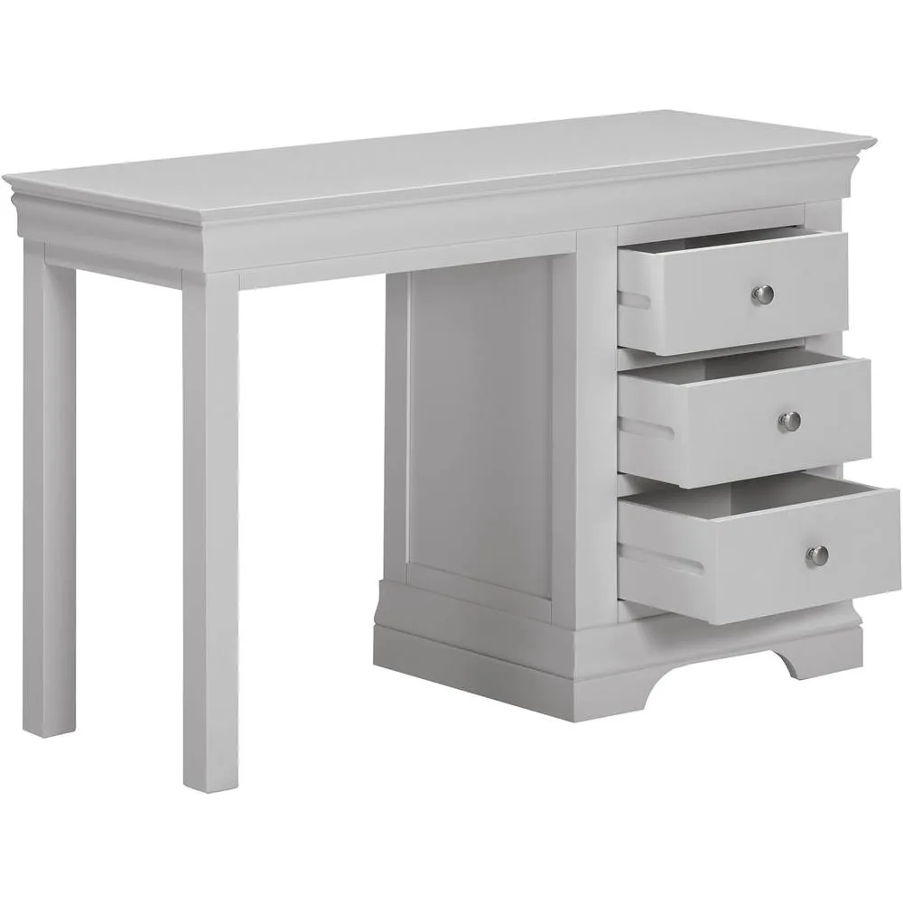 Seconique Bordeaux 3 Drawer Dressing Table Set in Light Grey 5