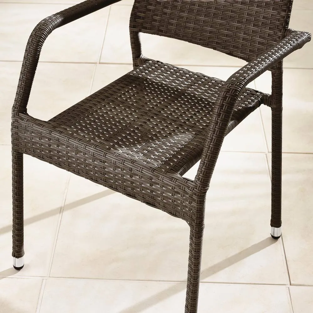 FurnitureboxUK Antigua Rattan 4 Seat Round Table Garden Dining Set in Brown 5