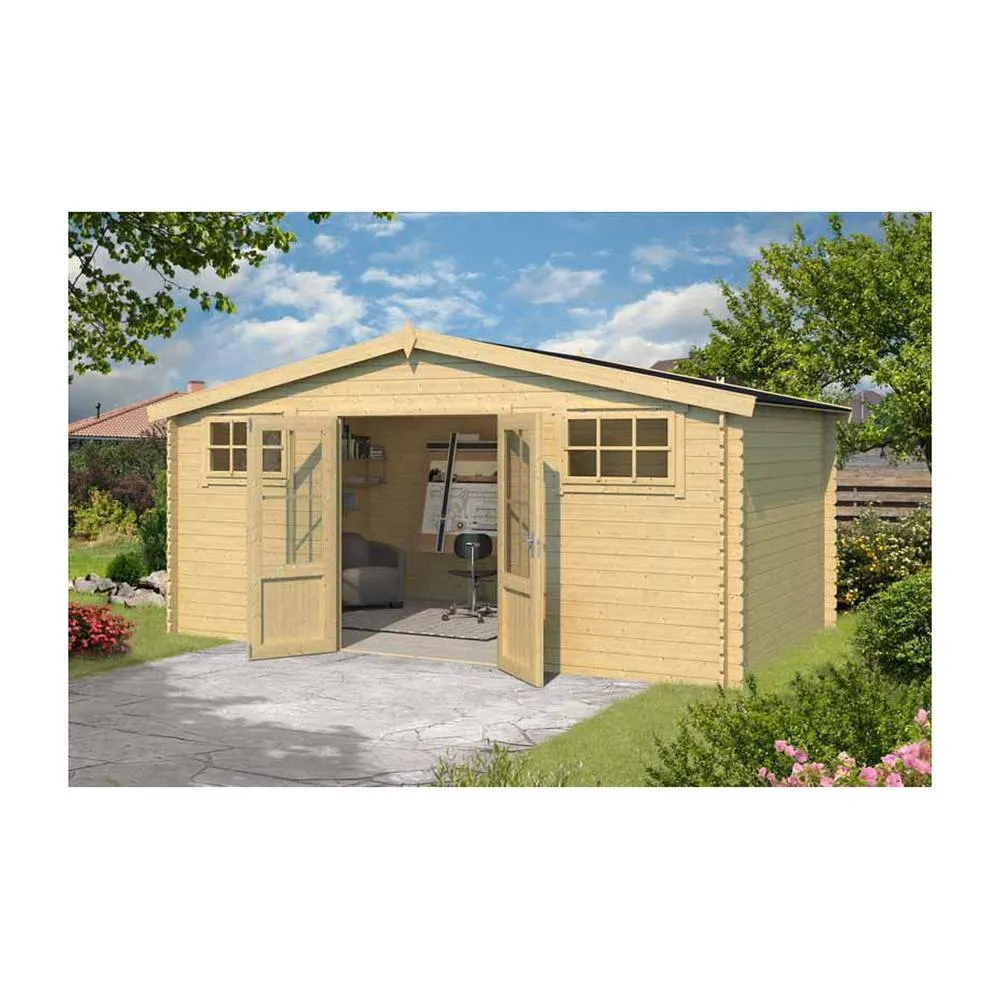 Lasita Maja Ltd Boston-Log Cabin, Garden Room, Home Office - L518.6xW312xH245.1 cm in Light Brown