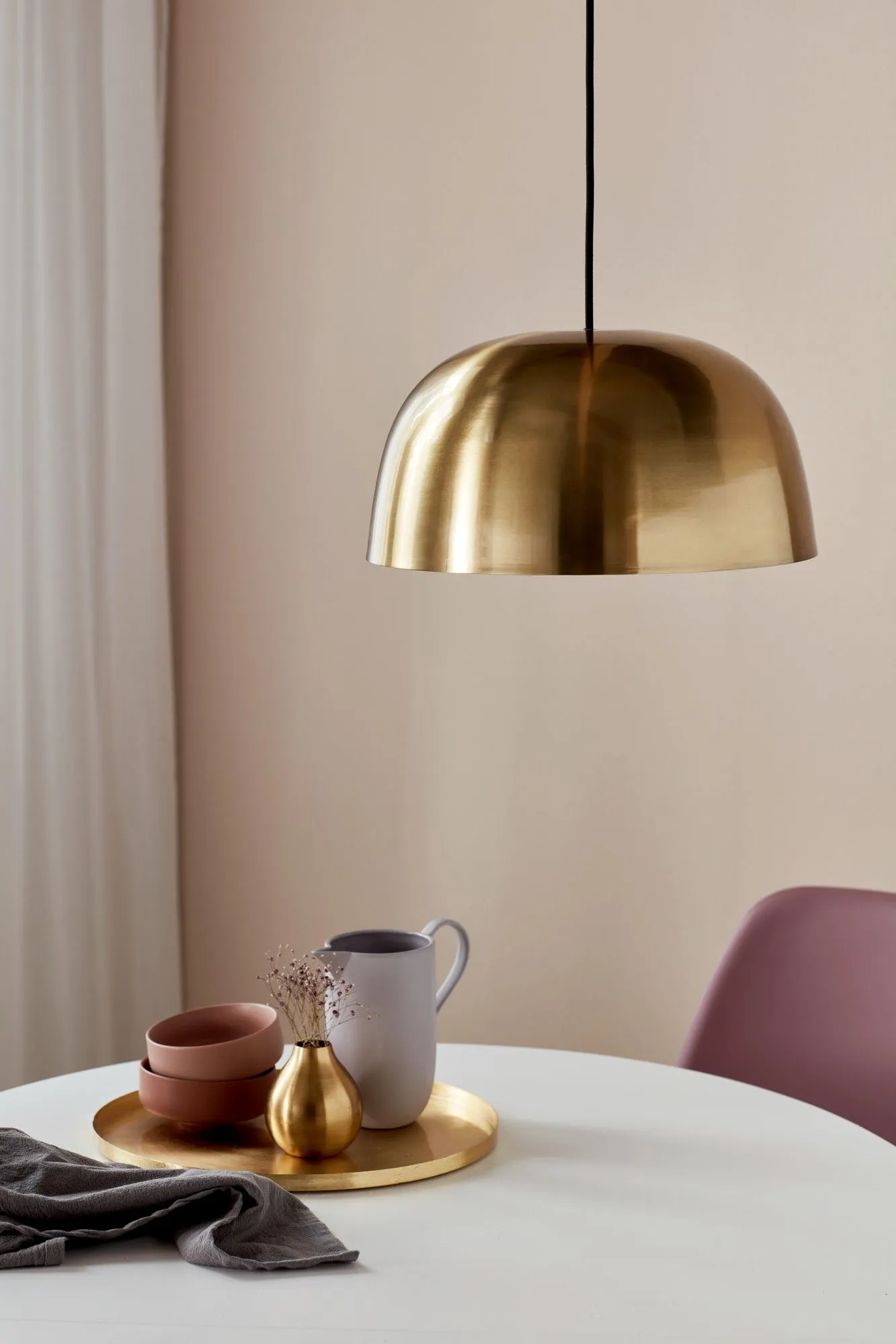 Nordlux Cera Pendant Light Brass Metal Dining Room E27 Mains 36cm in Gold 4