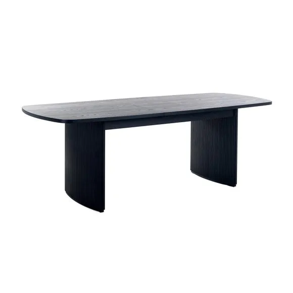 Louis Black Fluted Extending Dining Table 3