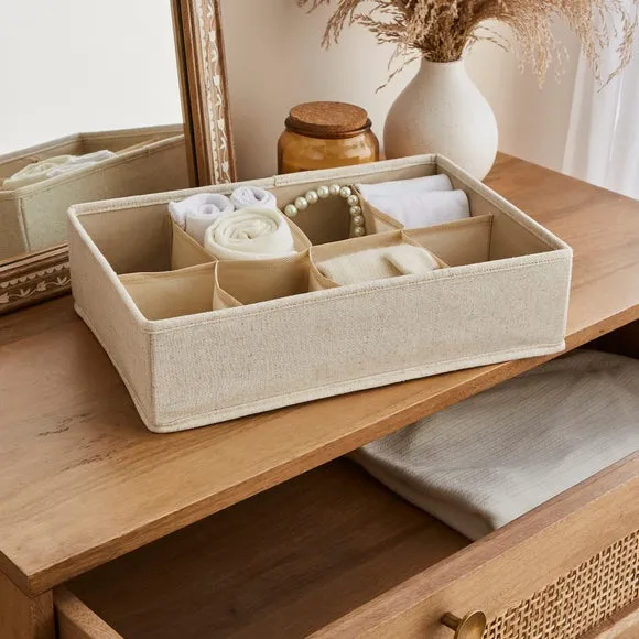 Linen Blend 8 Section Drawer Organiser