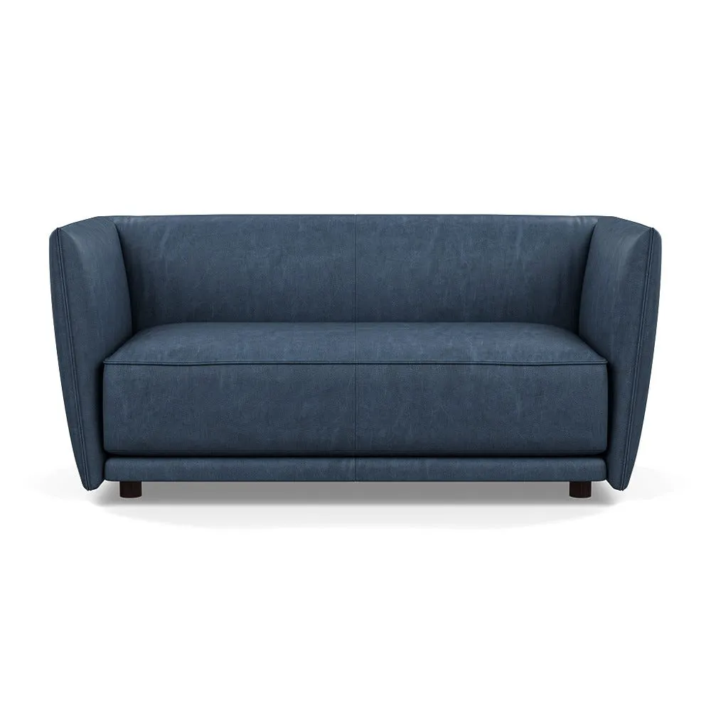 Heal's Valley 2 Seater Sofa Old England Leather Blue 002 1
