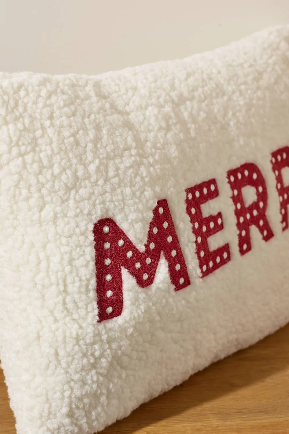 Catherine Lansfield 'Merry Boucle' Cushion in White 2