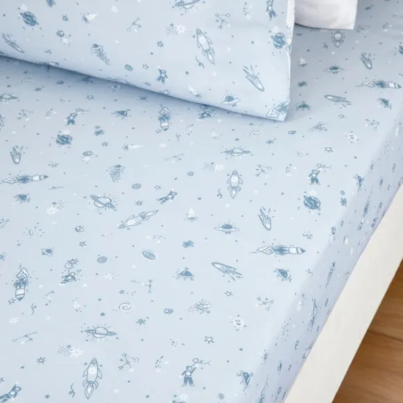 Set of 2 To The Moon Fitted Bed Sheet 1