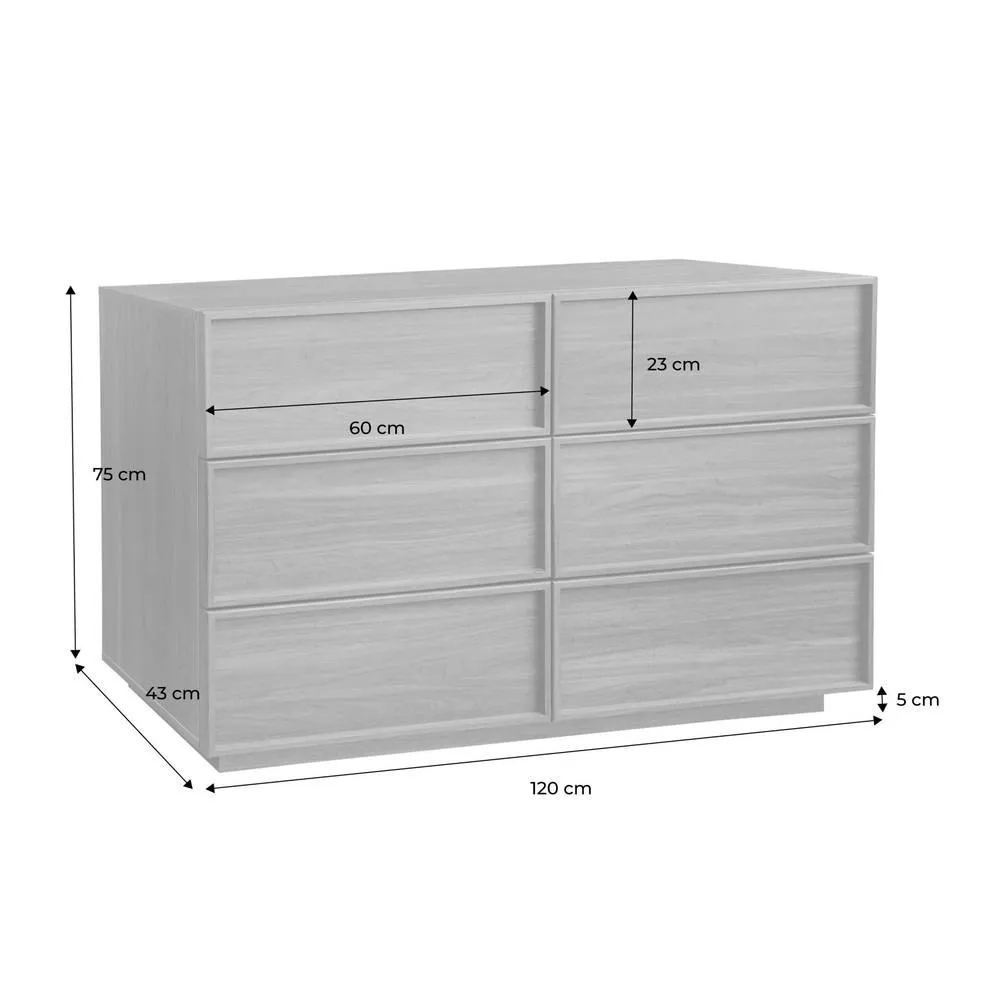 sweeek Chest of 6 drawers wood effect in Dark Brown 5